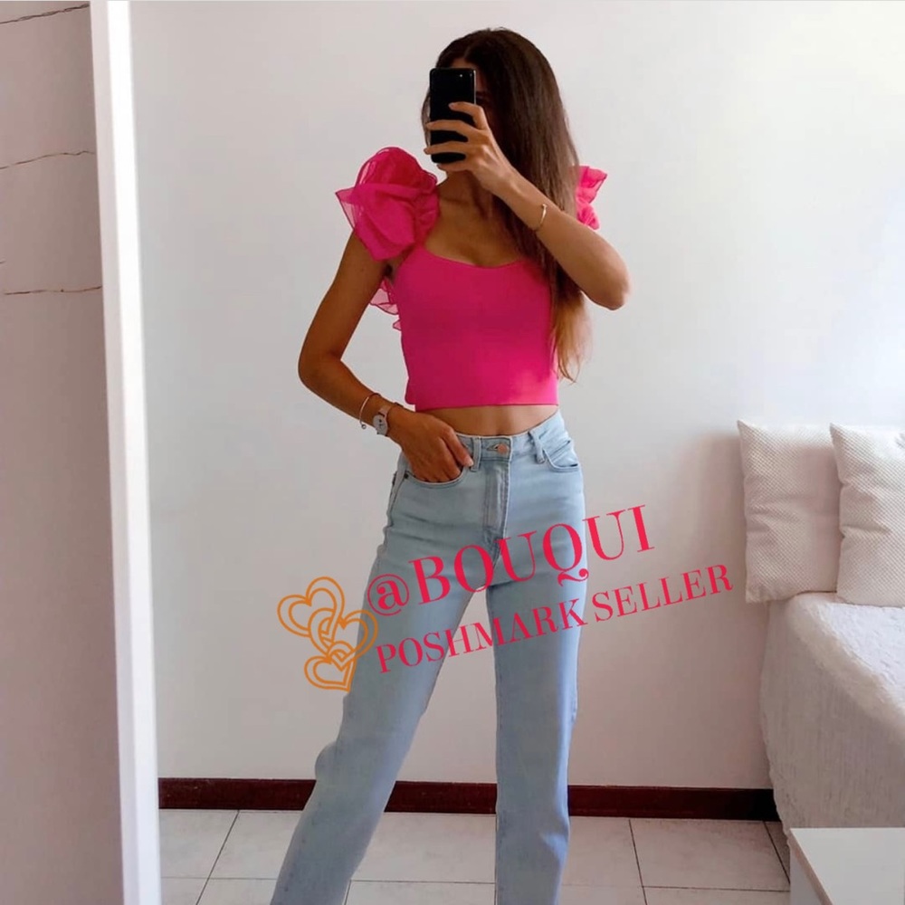 BLOGGERS FAV ZARA ORGANZA SLEEVES KNIT TOP - Picture 9 of 11